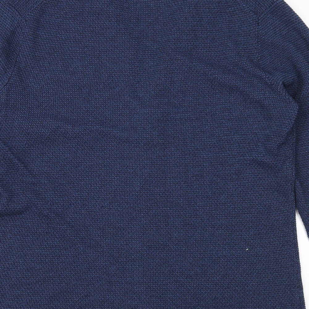 Zara Mens Blue  Knit Cardigan Jumper Size L