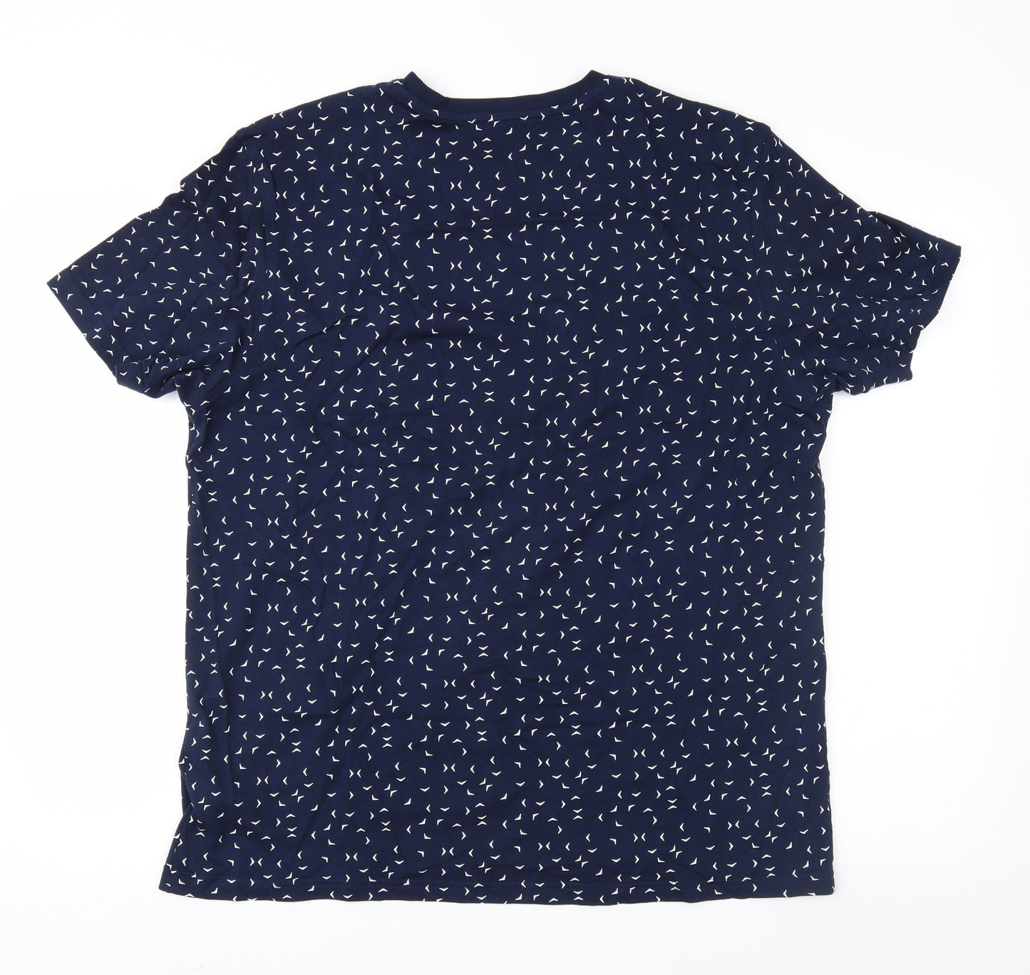 Marks and Spencer Mens Blue Geometric Jersey  T-Shirt Size M