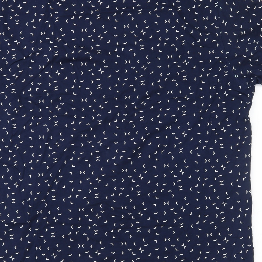 Marks and Spencer Mens Blue Geometric Jersey  T-Shirt Size M