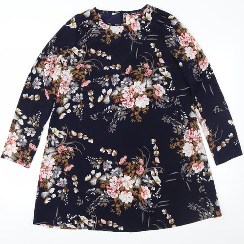 SheIn Womens Blue Floral  A-Line  Size 8