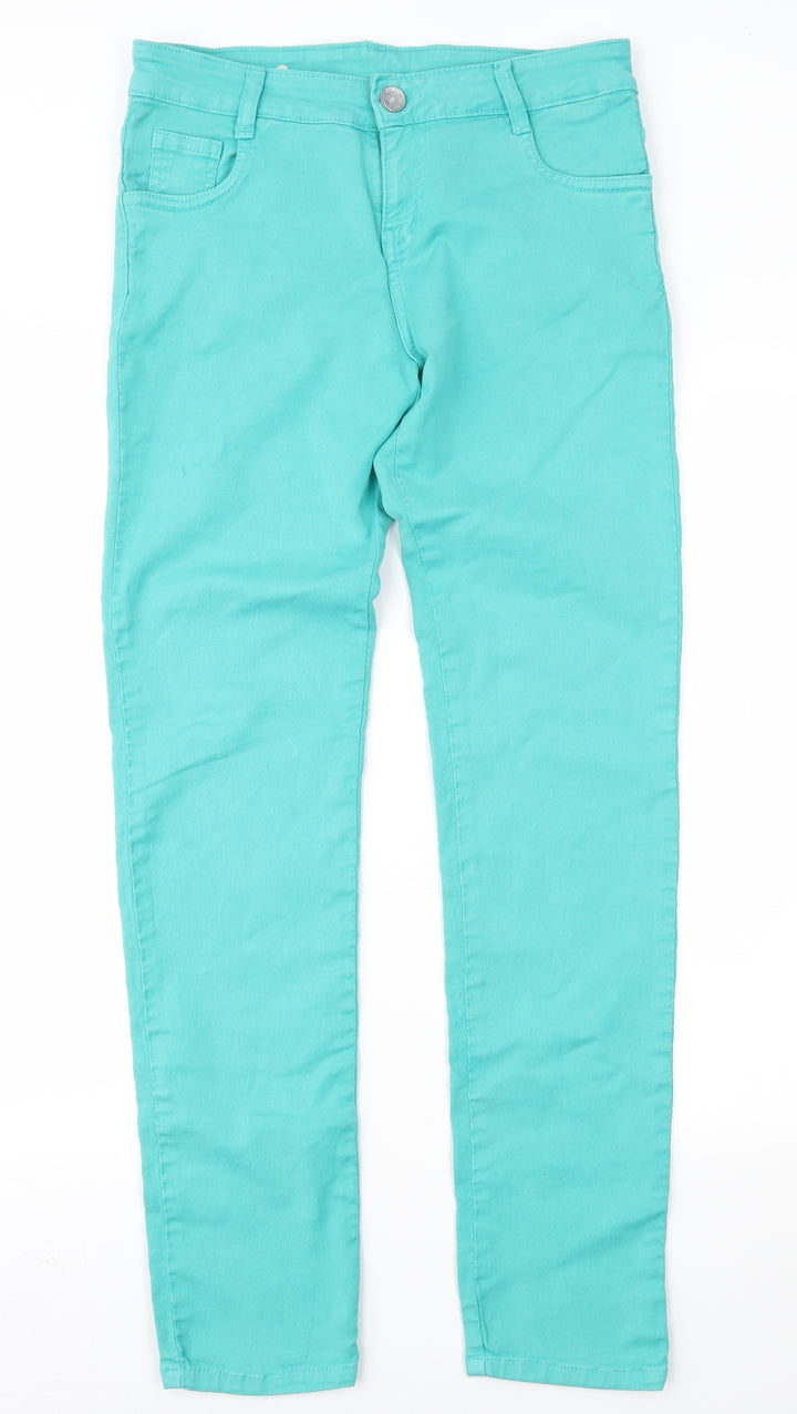 Simon Martin Womens Green  Denim Straight Jeans Size 8 L31 in