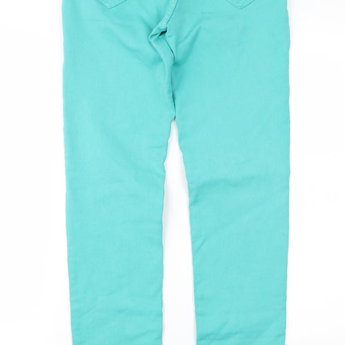 Simon Martin Womens Green  Denim Straight Jeans Size 8 L31 in
