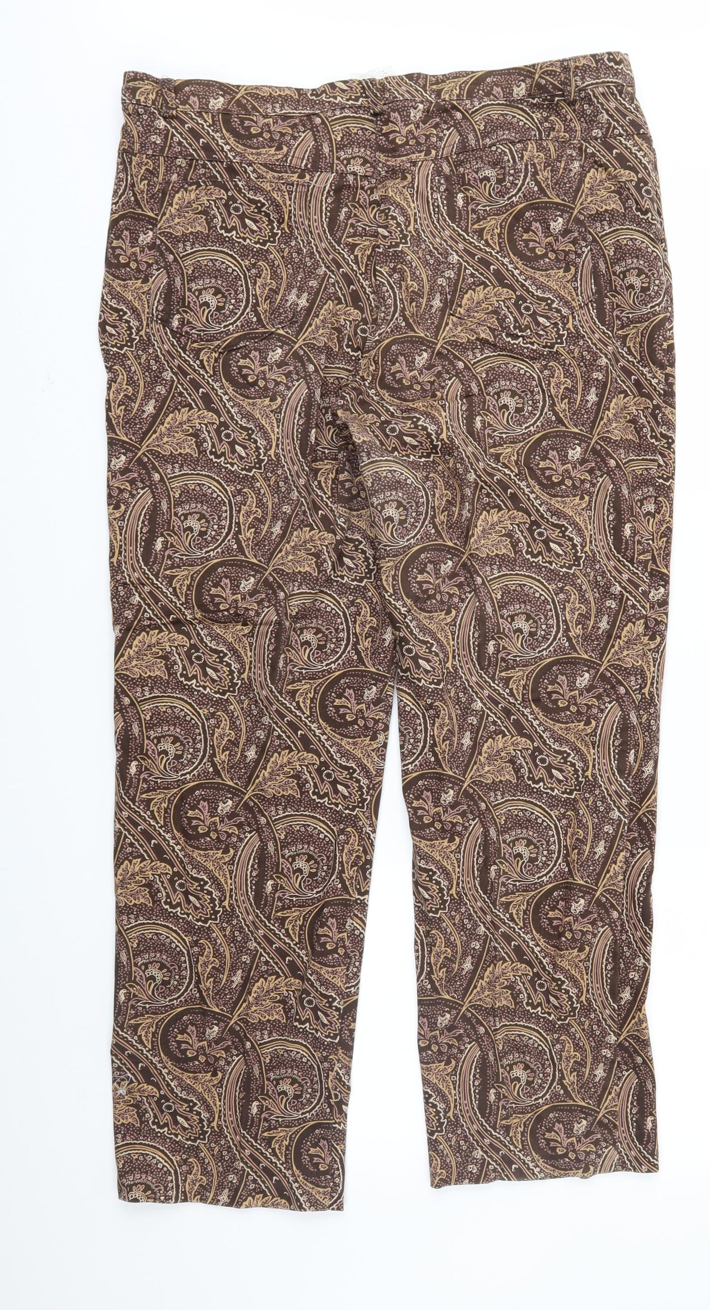 Arvida Womens Brown Paisley  Chino Trousers Size 14 L30 in