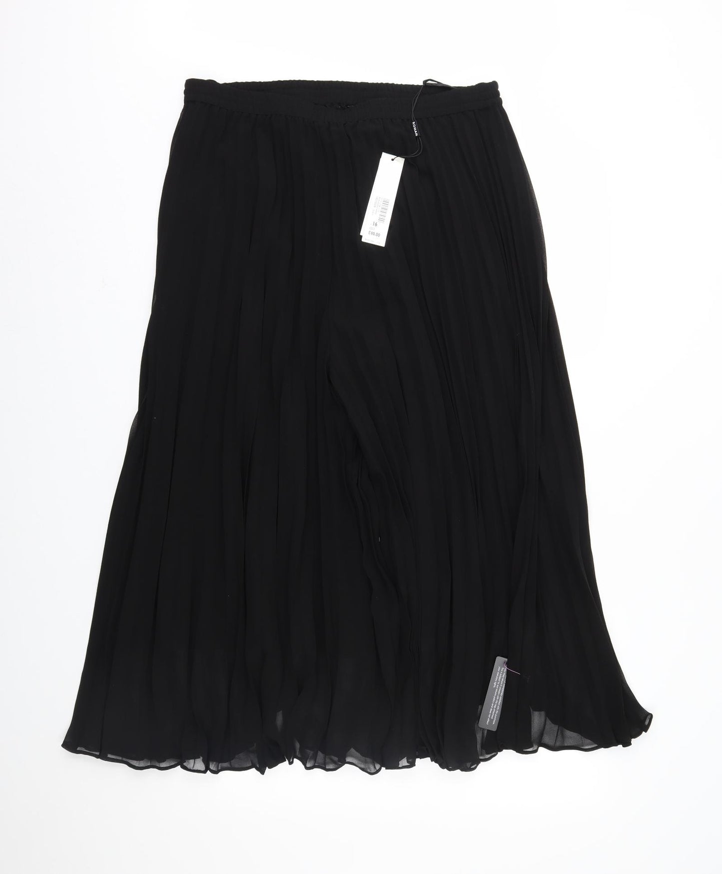 Roman Womens Black  Chiffon Culotte Shorts Size 16