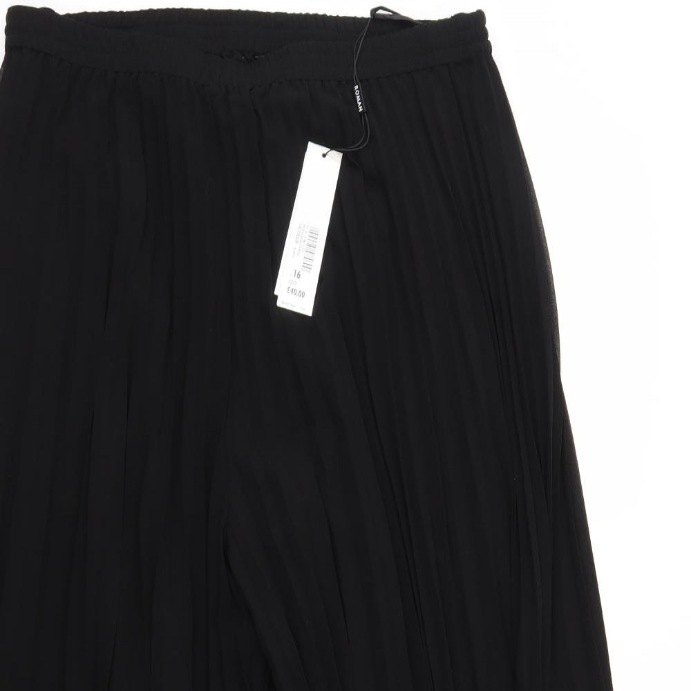 Roman Womens Black  Chiffon Culotte Shorts Size 16