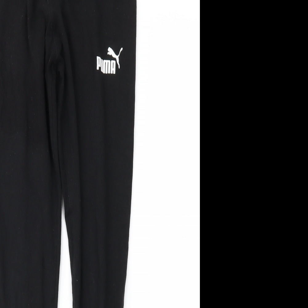 PUMA Womens Black  Jersey Cropped Leggings Size XS L25 in