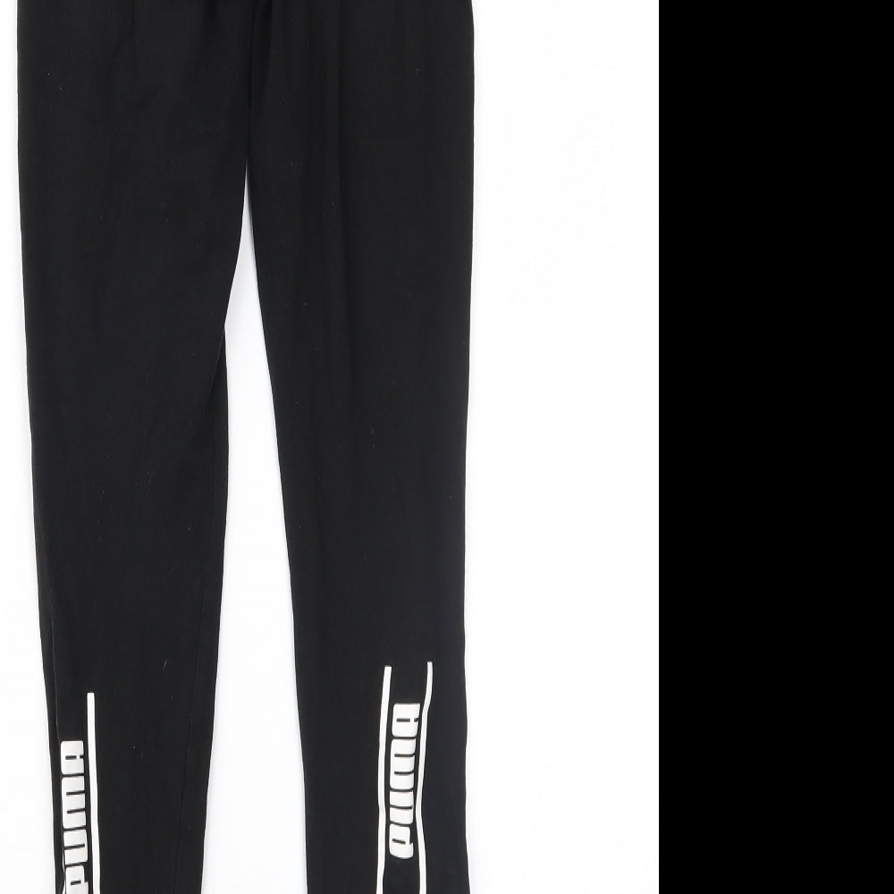 PUMA Womens Black  Jersey Cropped Leggings Size XS L25 in