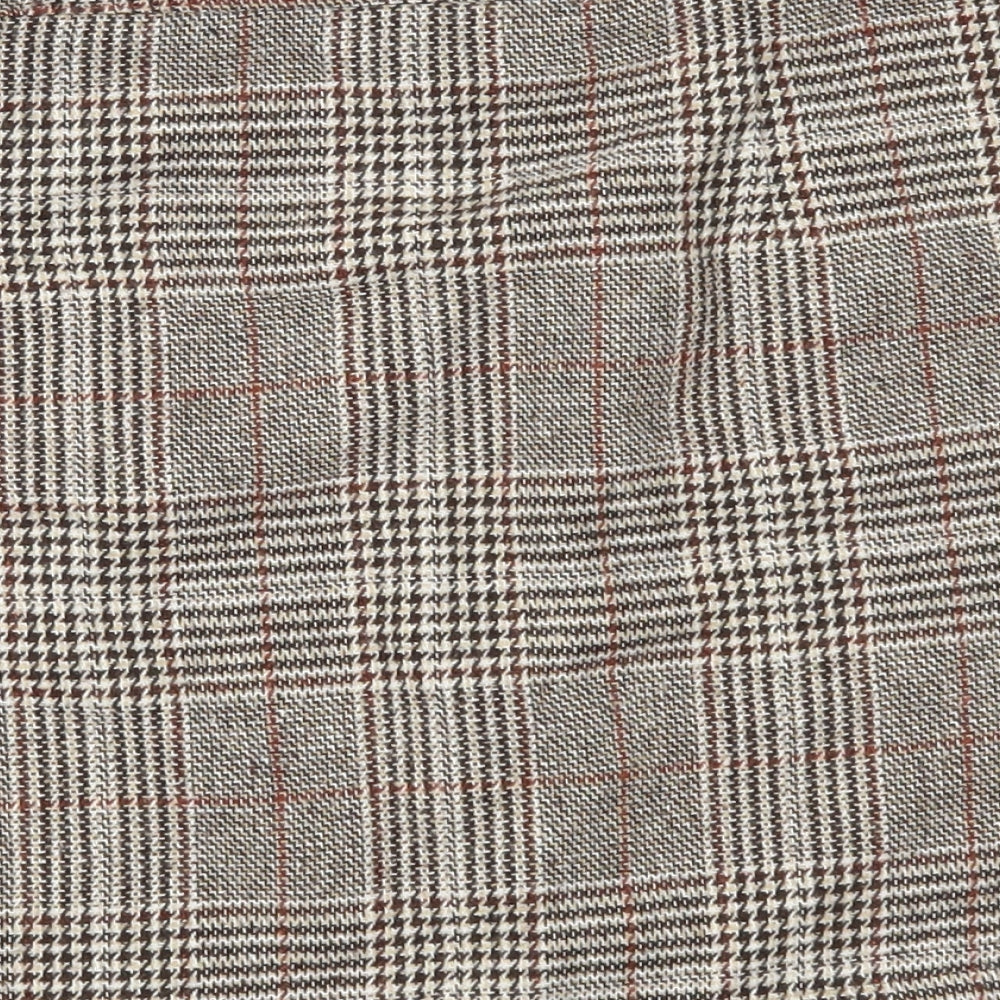 PRETTYLITTLETHING Womens Brown Plaid Tweed Mini Skirt Size 12