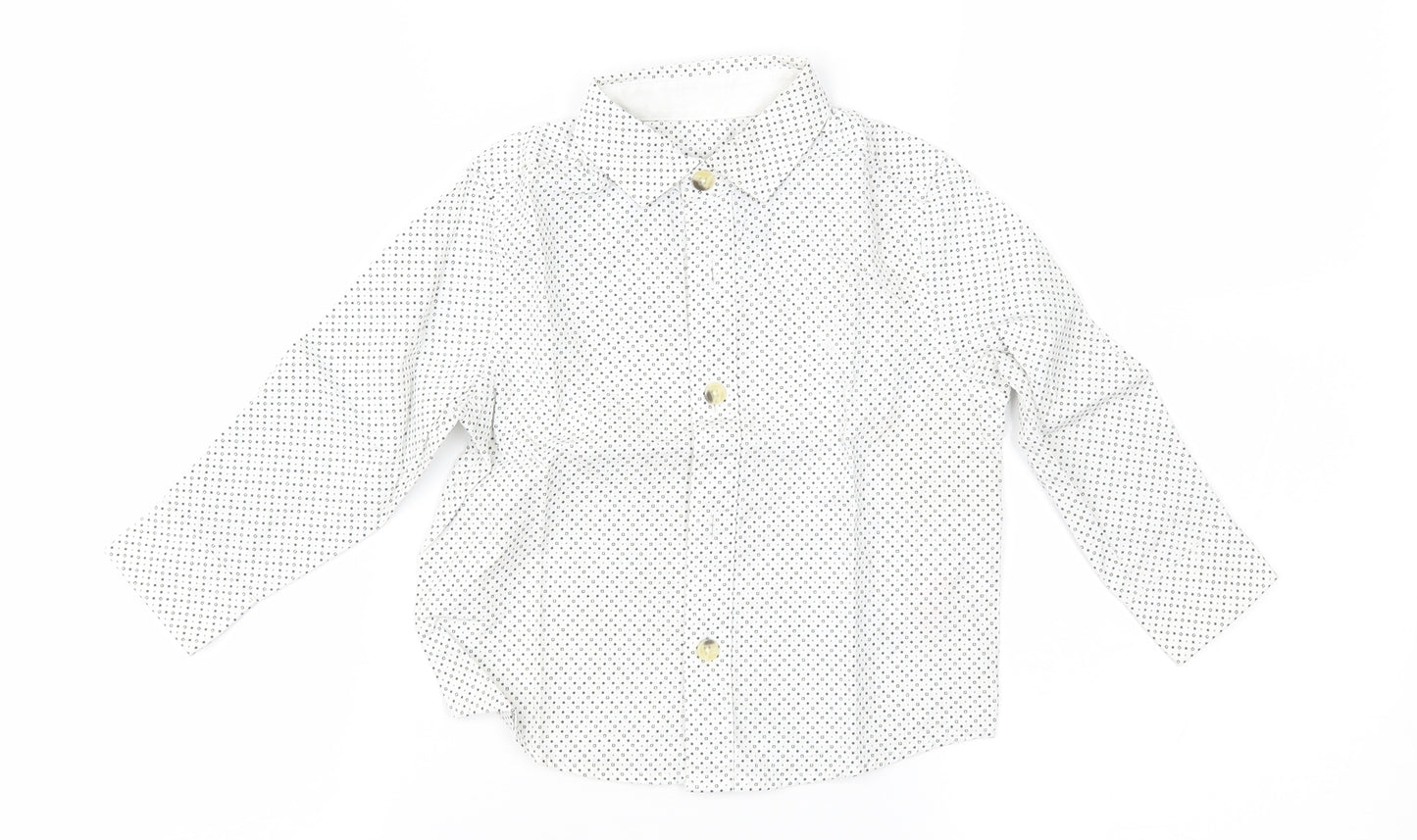 RJR.John Rocha Boys White Geometric  Basic Button-Up Size 18-24 Months