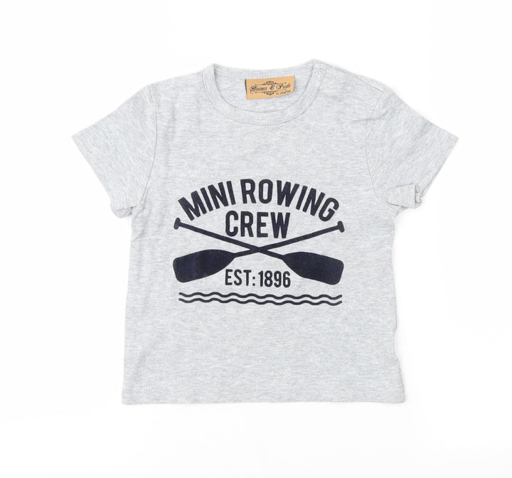 Honour & Pride Baby Grey Jersey Basic T-Shirt Size 18-24 Months - Rowing