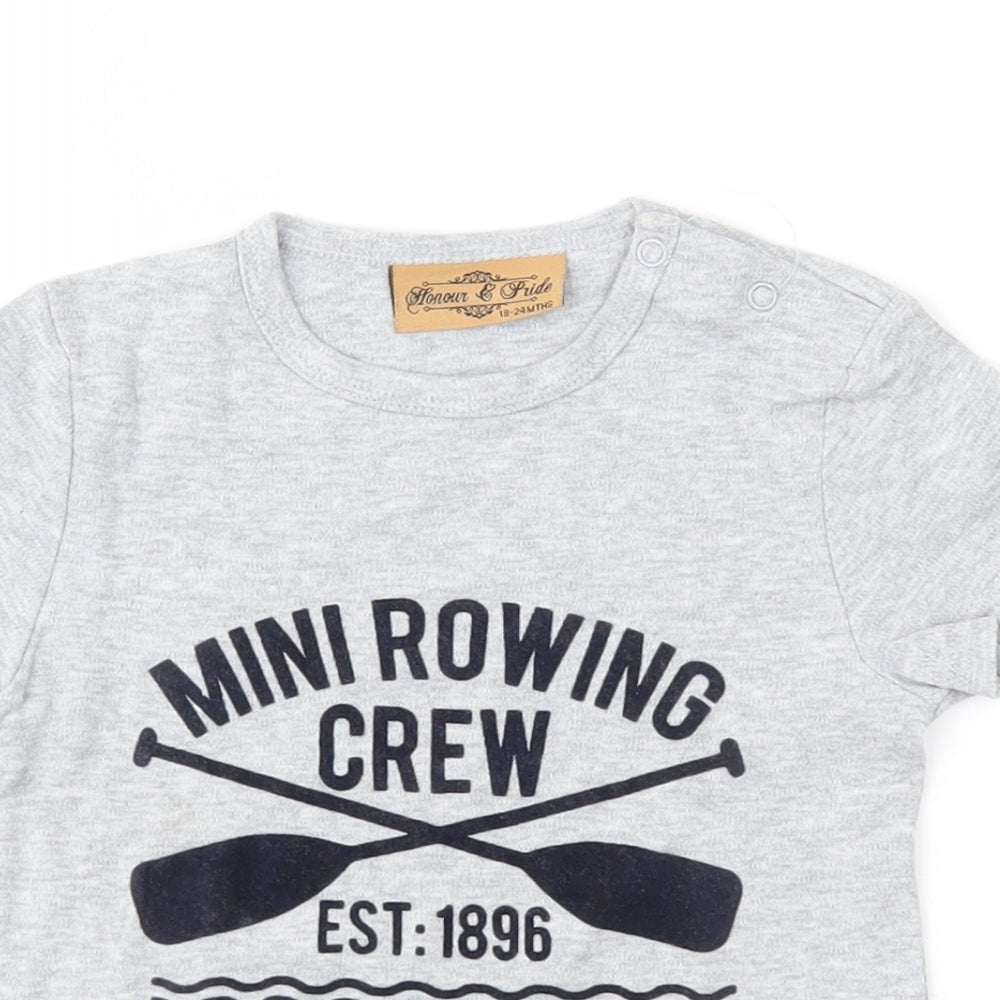 Honour & Pride Baby Grey  Jersey Basic T-Shirt Size 18-24 Months  - Rowing
