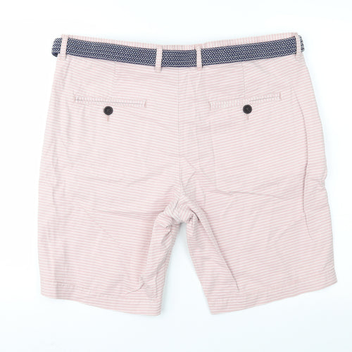 Racing Green Mens Pink Striped  Chino Shorts Size 38 in
