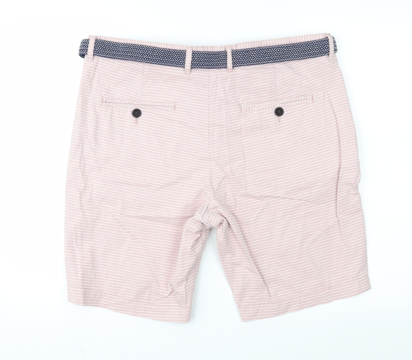 Racing Green Mens Pink Striped  Chino Shorts Size 38 in
