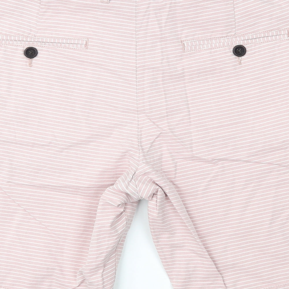 Racing Green Mens Pink Striped  Chino Shorts Size 38 in