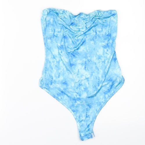 PRETTYLITTLETHING Womens Blue   Bodysuit One-Piece Size 6  - STRAPLESS