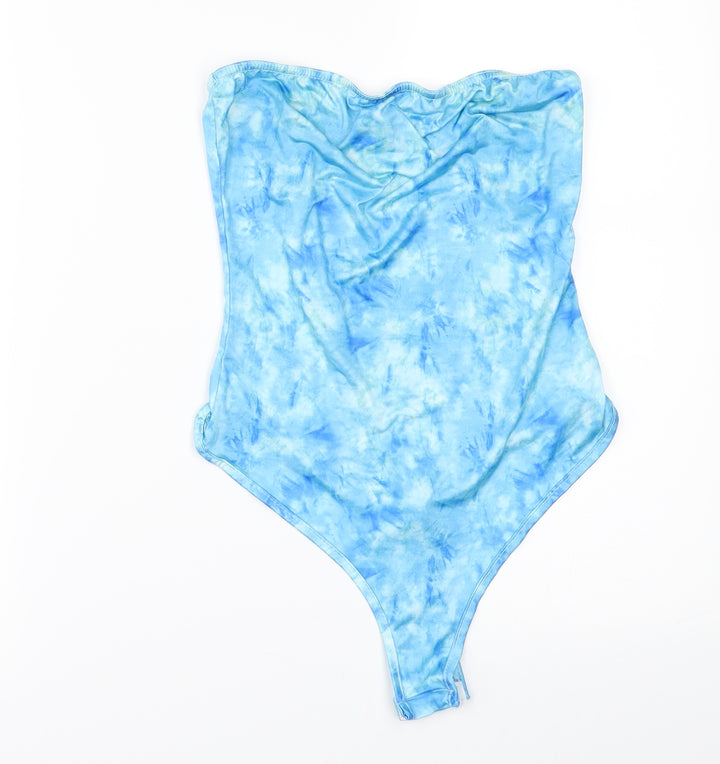 PRETTYLITTLETHING Womens Blue Bodysuit One-Piece Size 6 - STRAPLESS