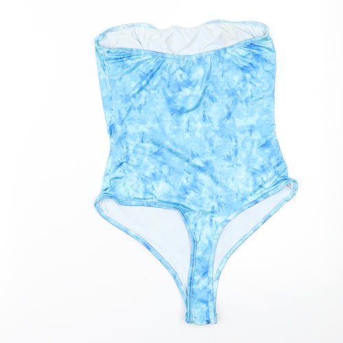 PRETTYLITTLETHING Womens Blue   Bodysuit One-Piece Size 6  - STRAPLESS
