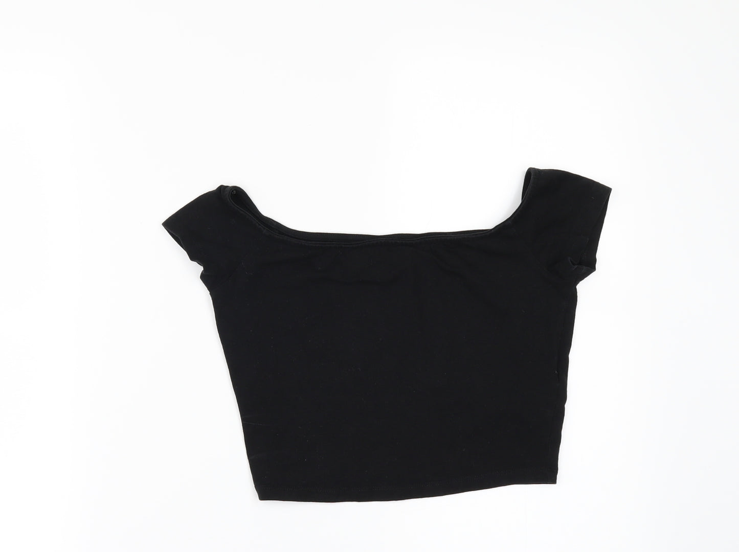 New Look Womens Black   Cropped T-Shirt Size 8