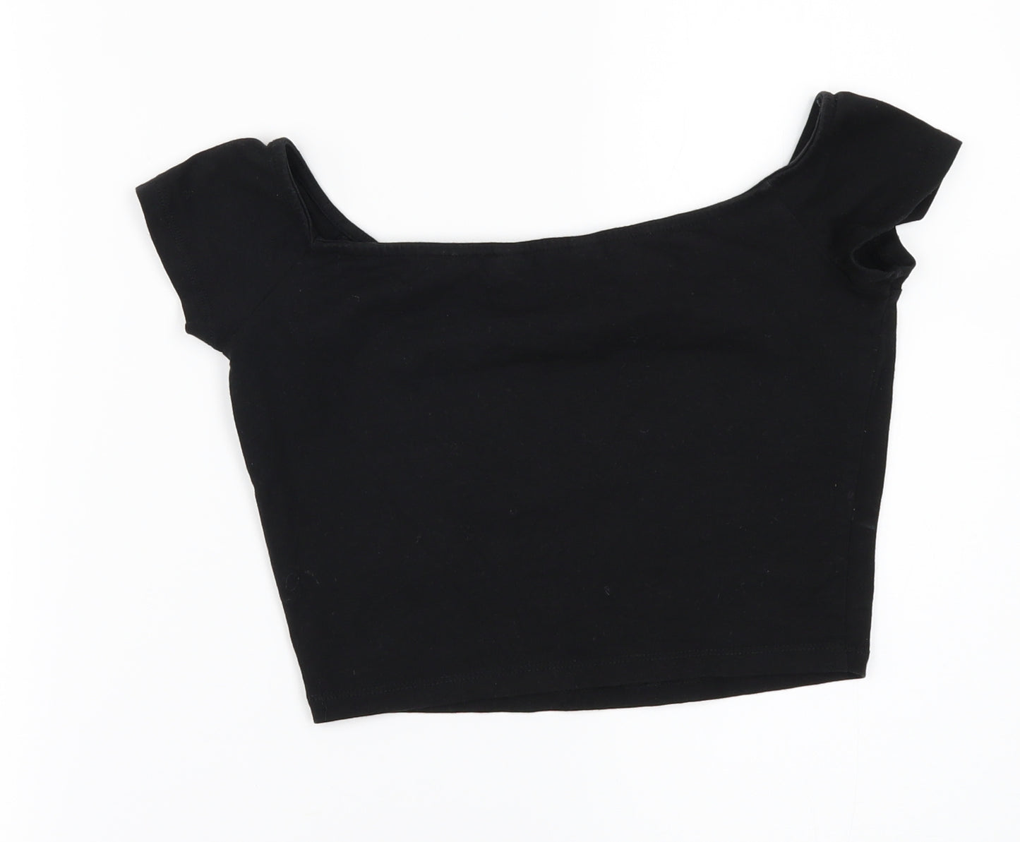 New Look Womens Black   Cropped T-Shirt Size 8