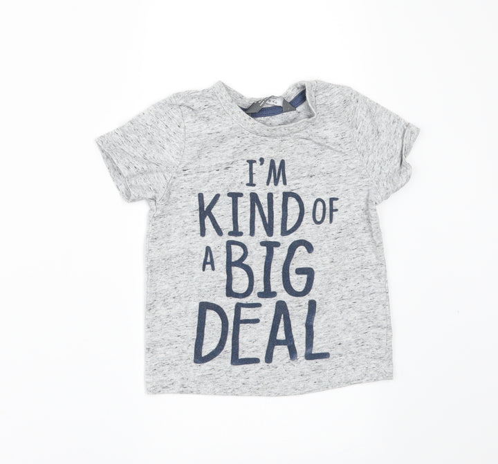 Primark Baby Grey Basic T-Shirt Size 12-18 Months - im kind of big deal