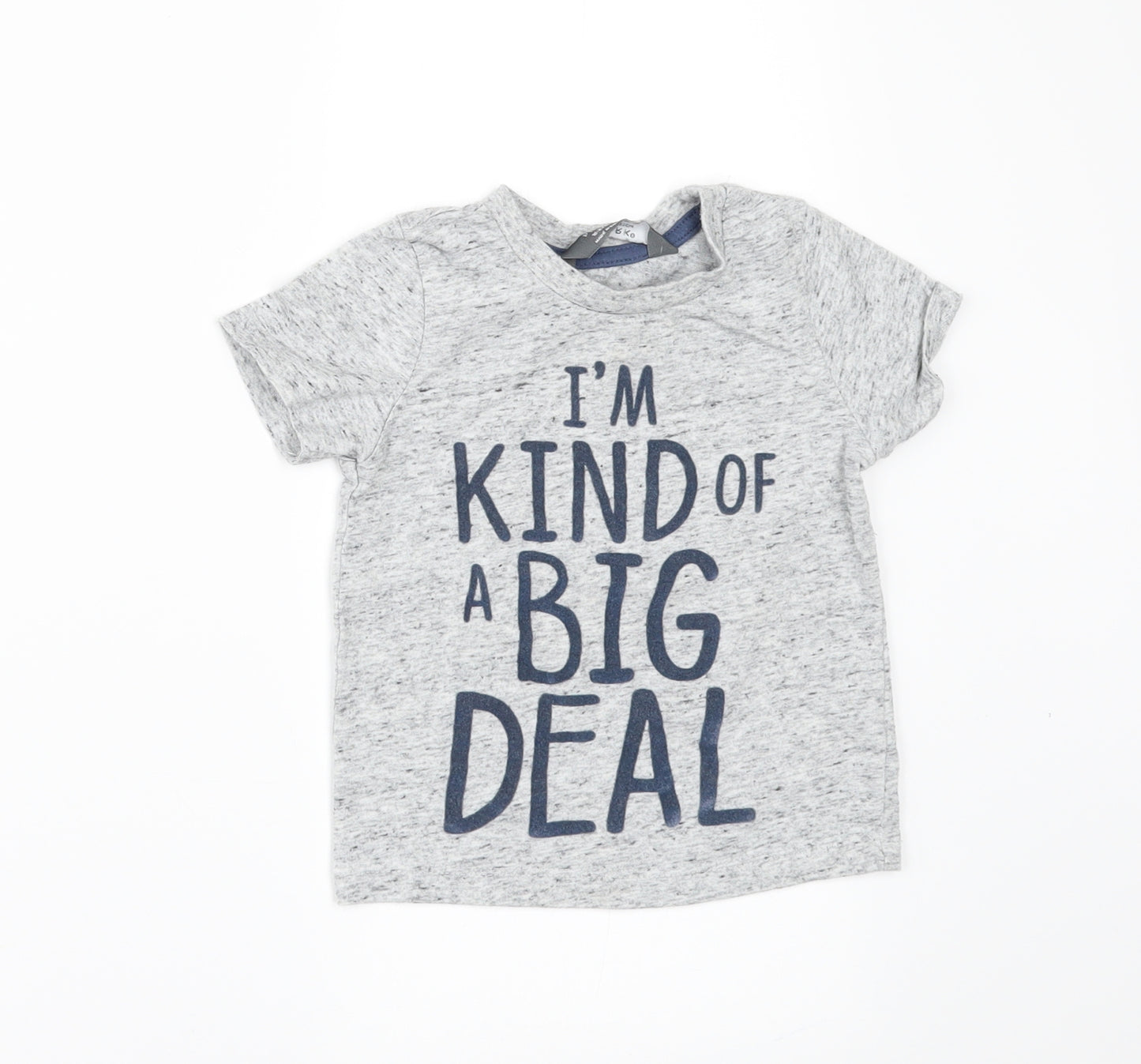 Primark Baby Grey   Basic T-Shirt Size 12-18 Months  - im kind of big deal