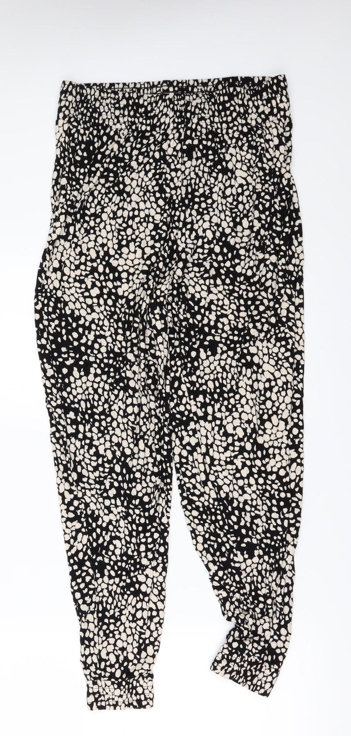 H&M Womens Beige Animal Print  Trousers  Size S L24 in