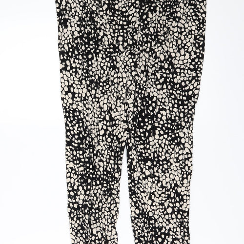 H&M Womens Beige Animal Print  Trousers  Size S L24 in
