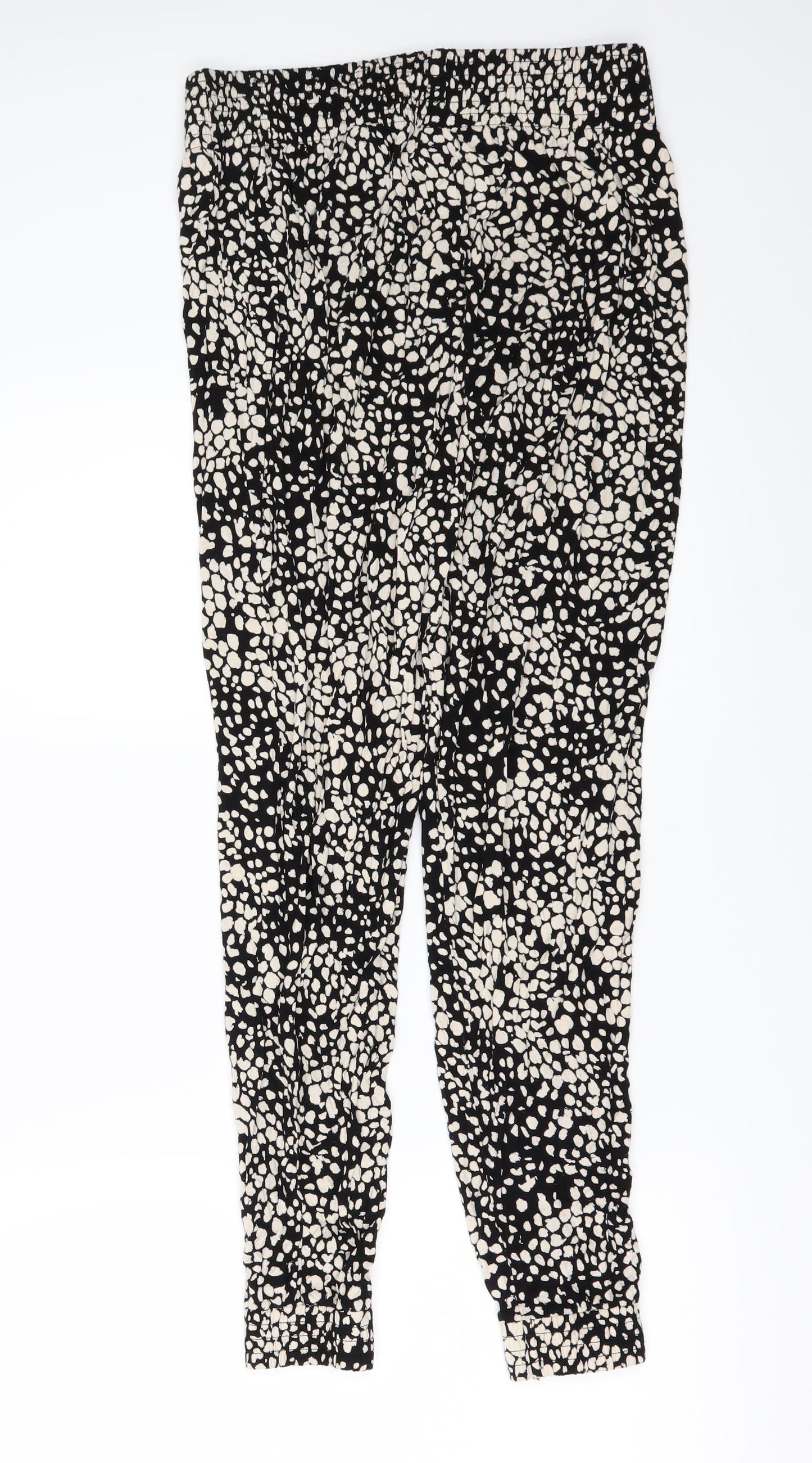 H&M Womens Beige Animal Print  Trousers  Size S L24 in