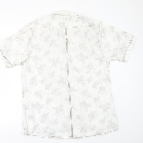 George Mens Beige Floral   Button-Up Size L