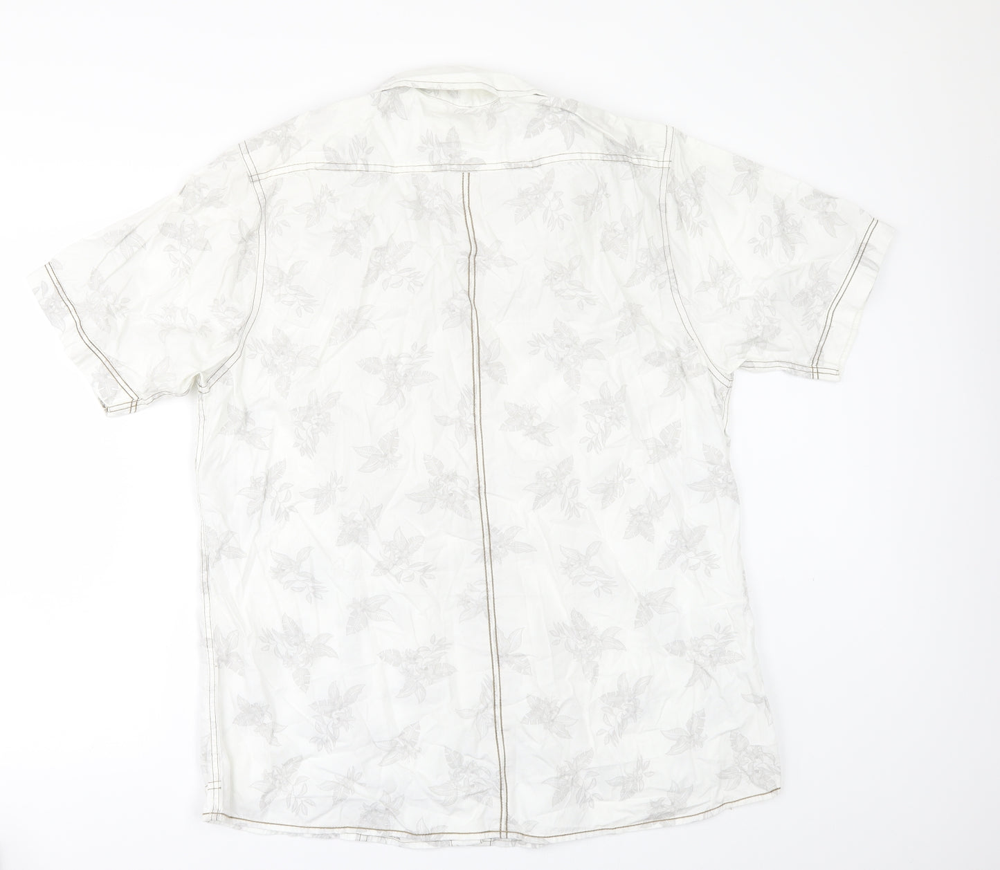 George Mens Beige Floral   Button-Up Size L
