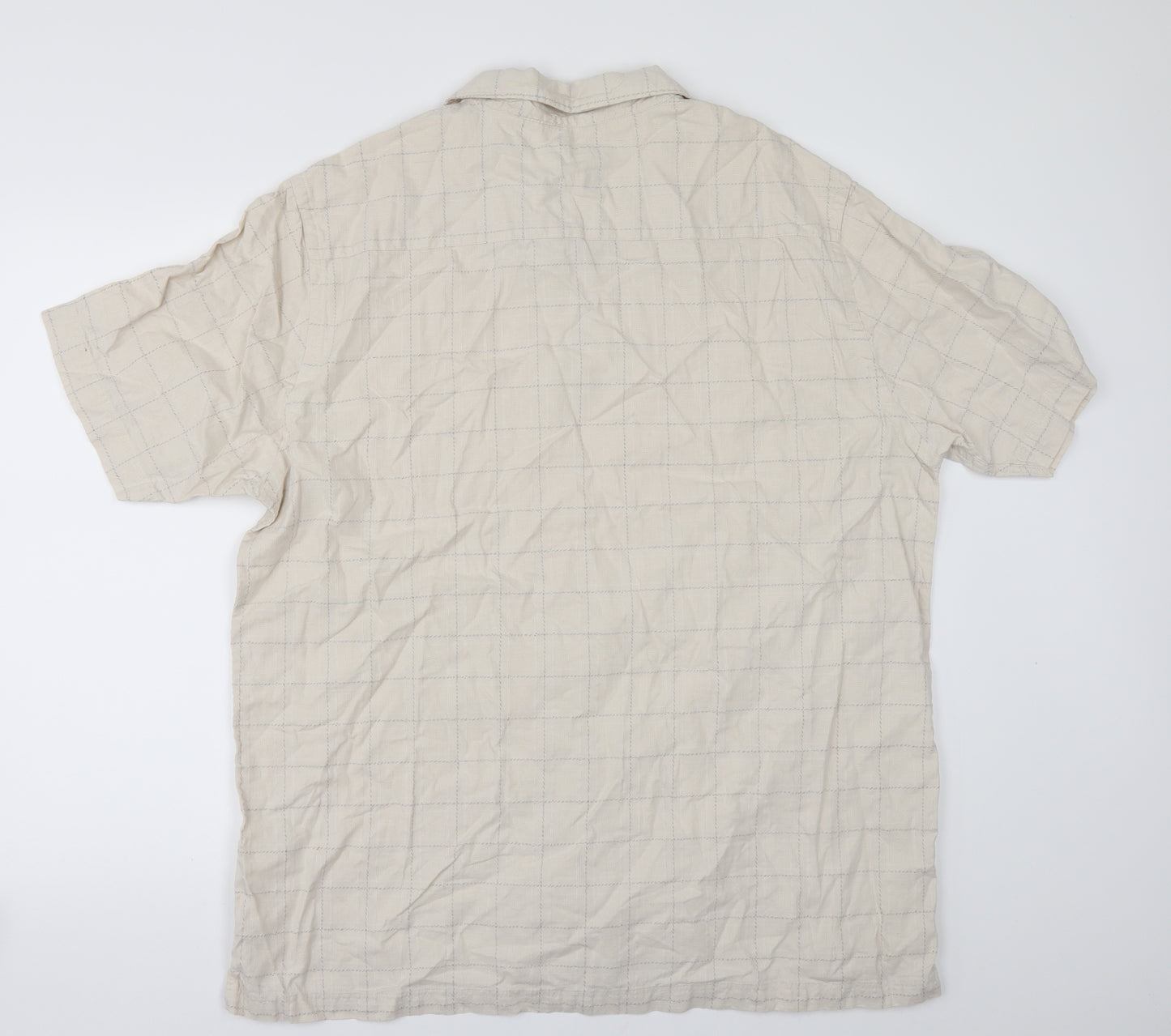 Cherokee Mens Beige Check   Button-Up Size XL
