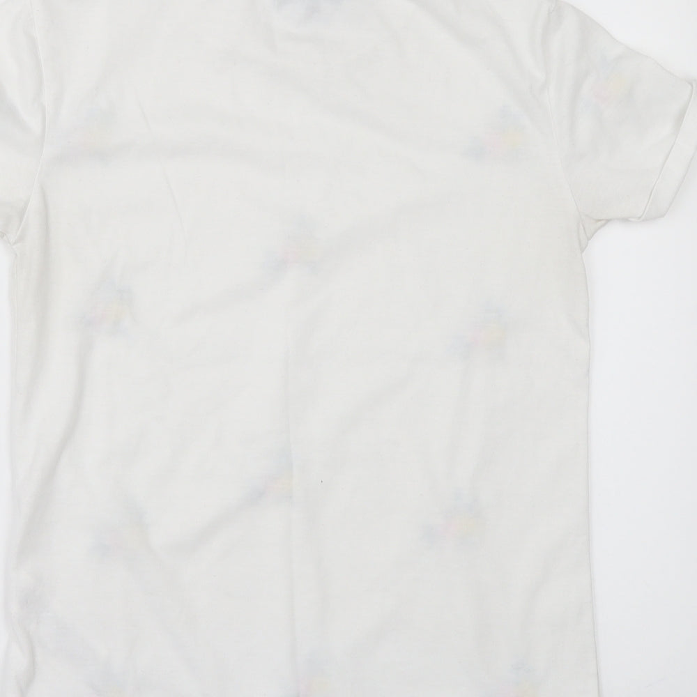 CAMEO ROSE Womens White Floral  Basic T-Shirt Size 6