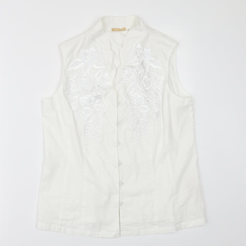 lex.i.con Womens White   Tunic Button-Up Size M