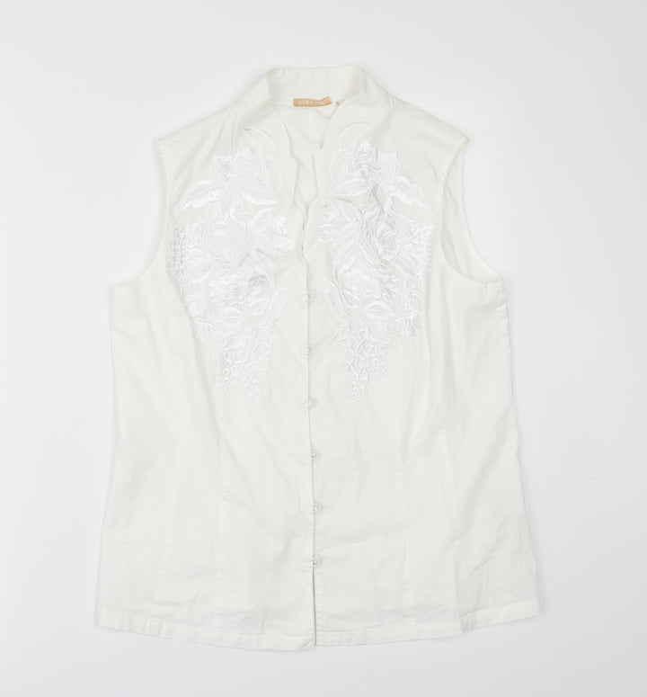 lex.i.con Womens White   Tunic Button-Up Size M