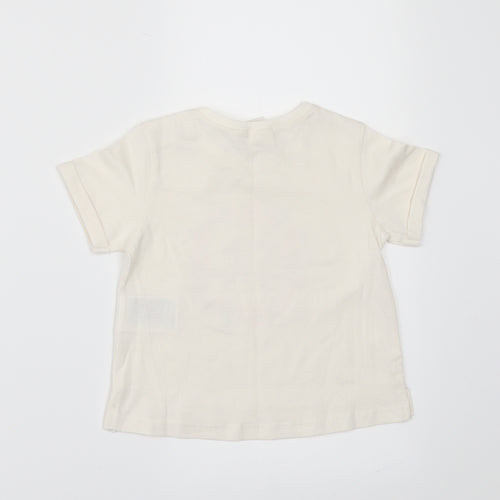 H&M Girls Ivory   Basic T-Shirt Size 3-6 Months  - HAPPY TOGETHER