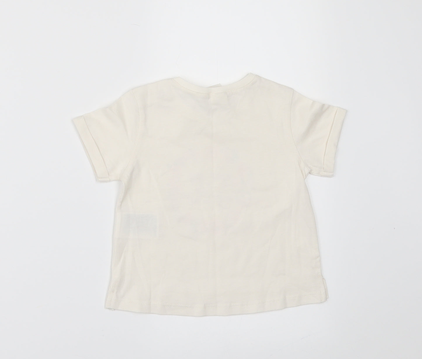 H&M Girls Ivory   Basic T-Shirt Size 3-6 Months  - HAPPY TOGETHER