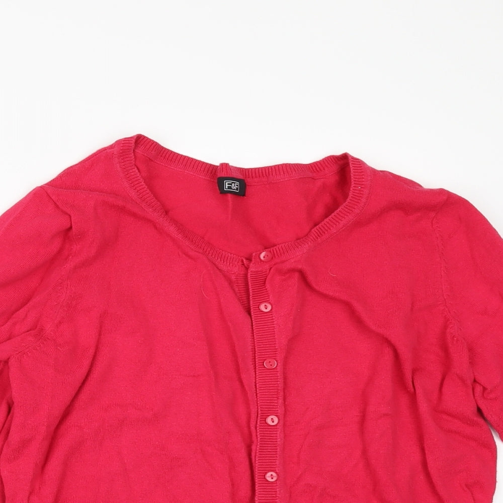 F&F Womens Red   Cardigan Jumper Size 18