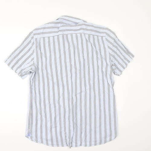 Wolsey Mens Black Striped   Button-Up Size L