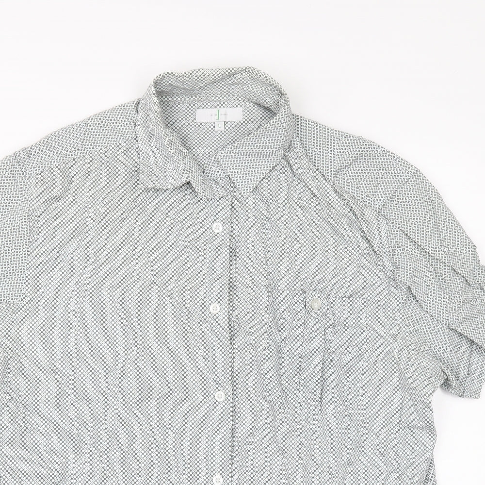 Jasper Conran Mens Grey Geometric   Button-Up Size L