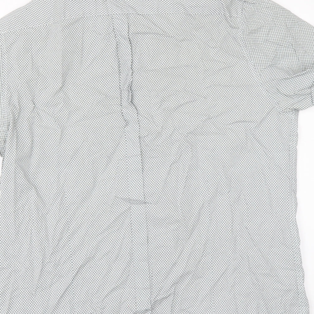 Jasper Conran Mens Grey Geometric   Button-Up Size L