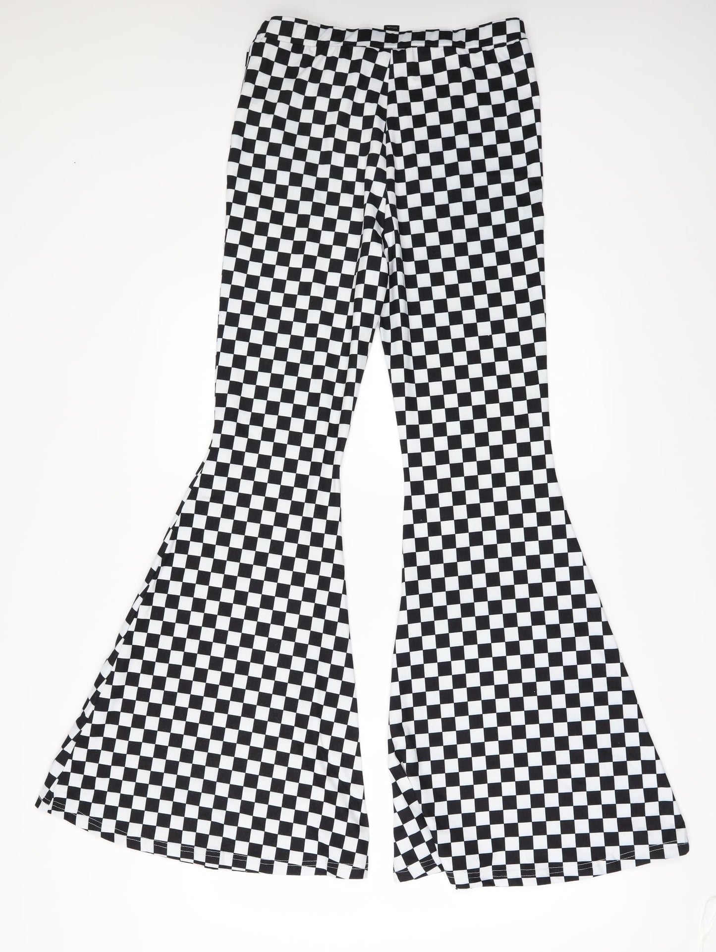 SheIn Womens Black Check  Trousers  Size M L32 in