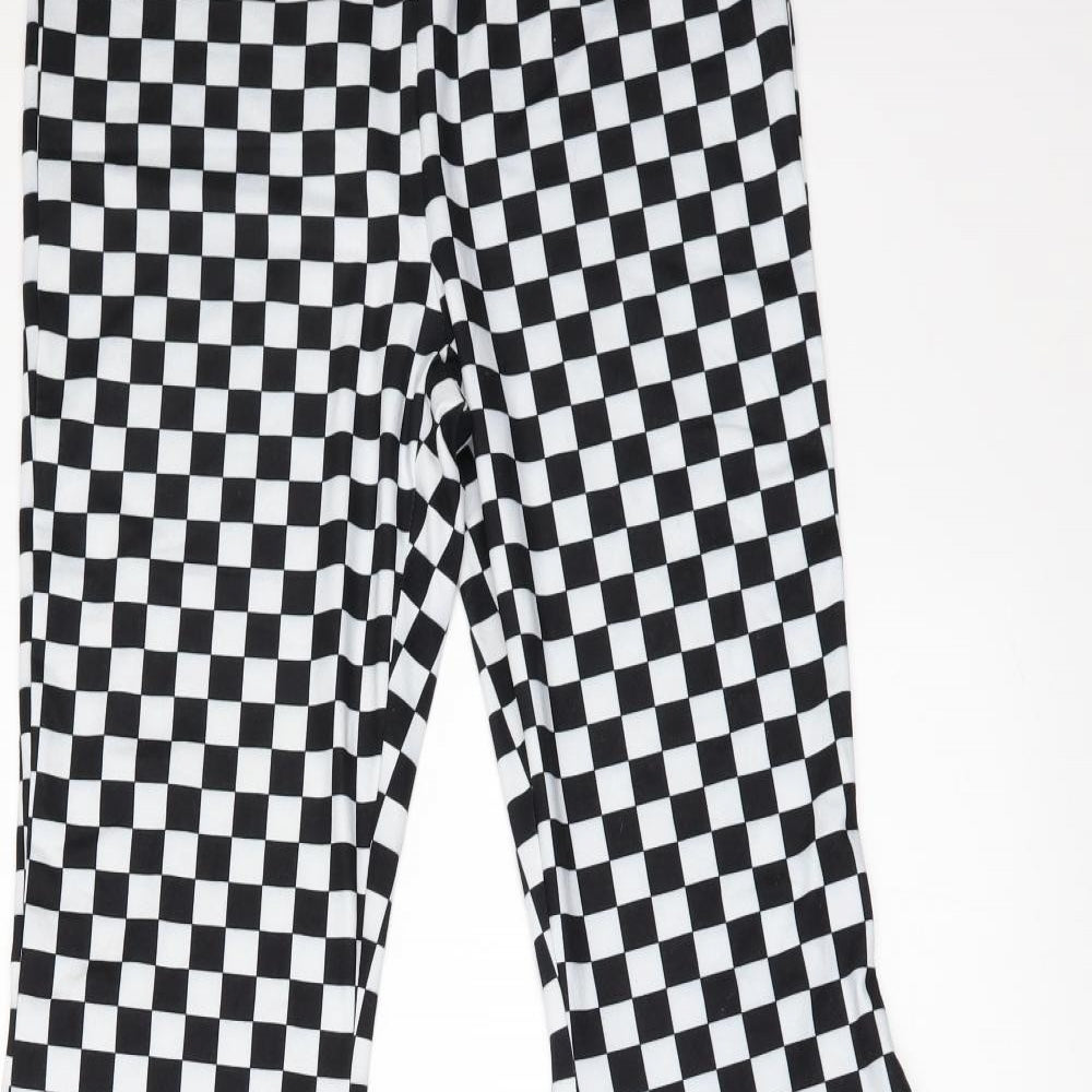 SheIn Womens Black Check  Trousers  Size M L32 in