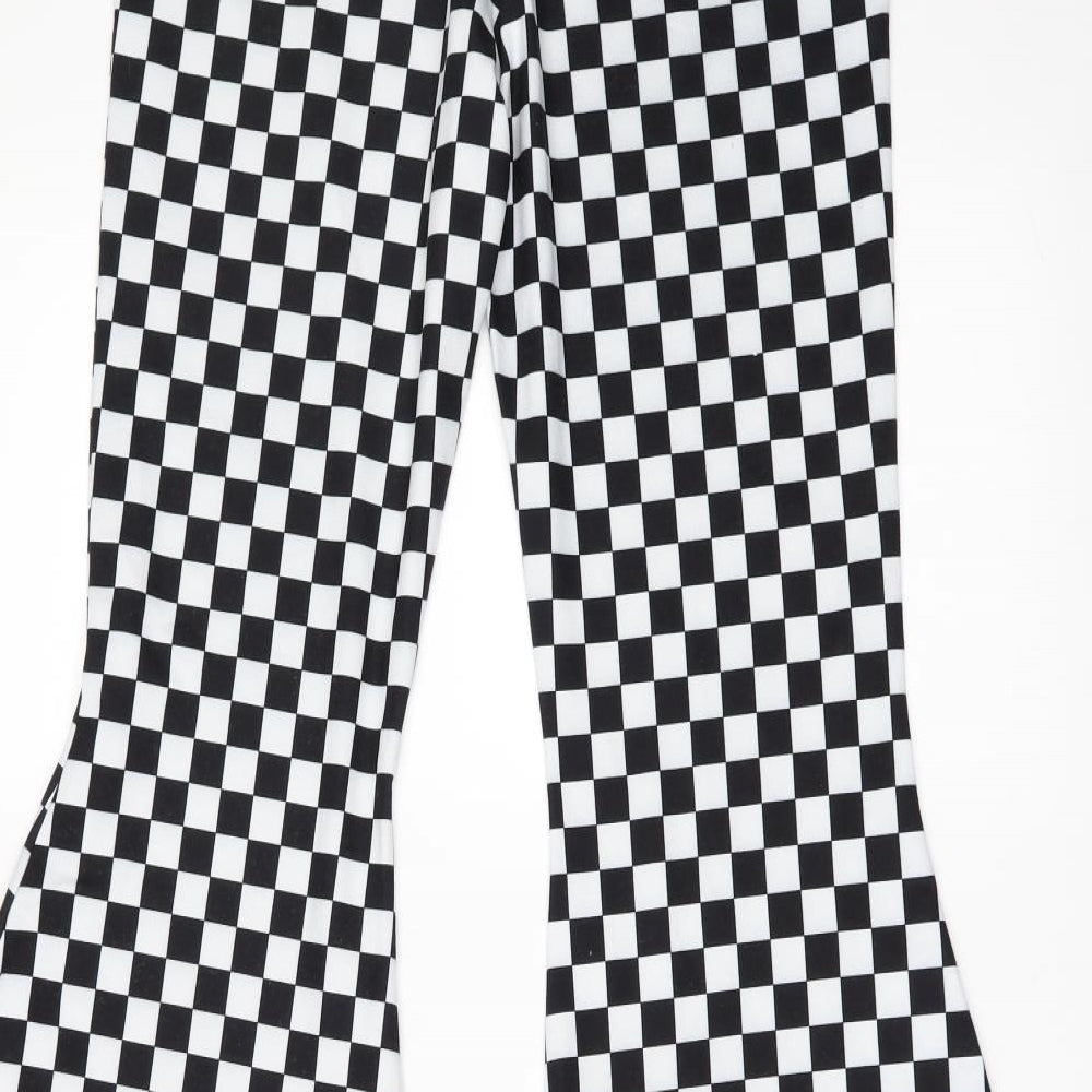 SheIn Womens Black Check  Trousers  Size M L32 in