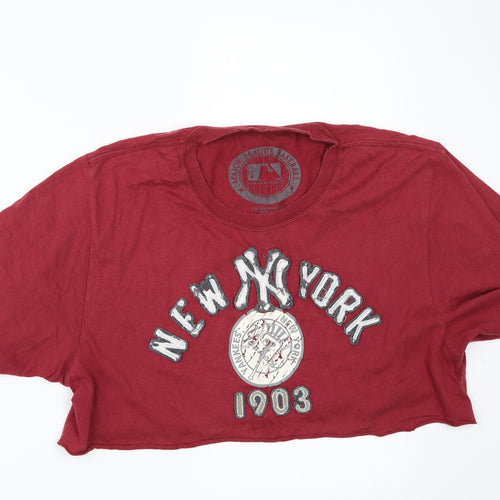 Major League Baseball Womens Red   Cropped T-Shirt Size XL  - Customised Cropped