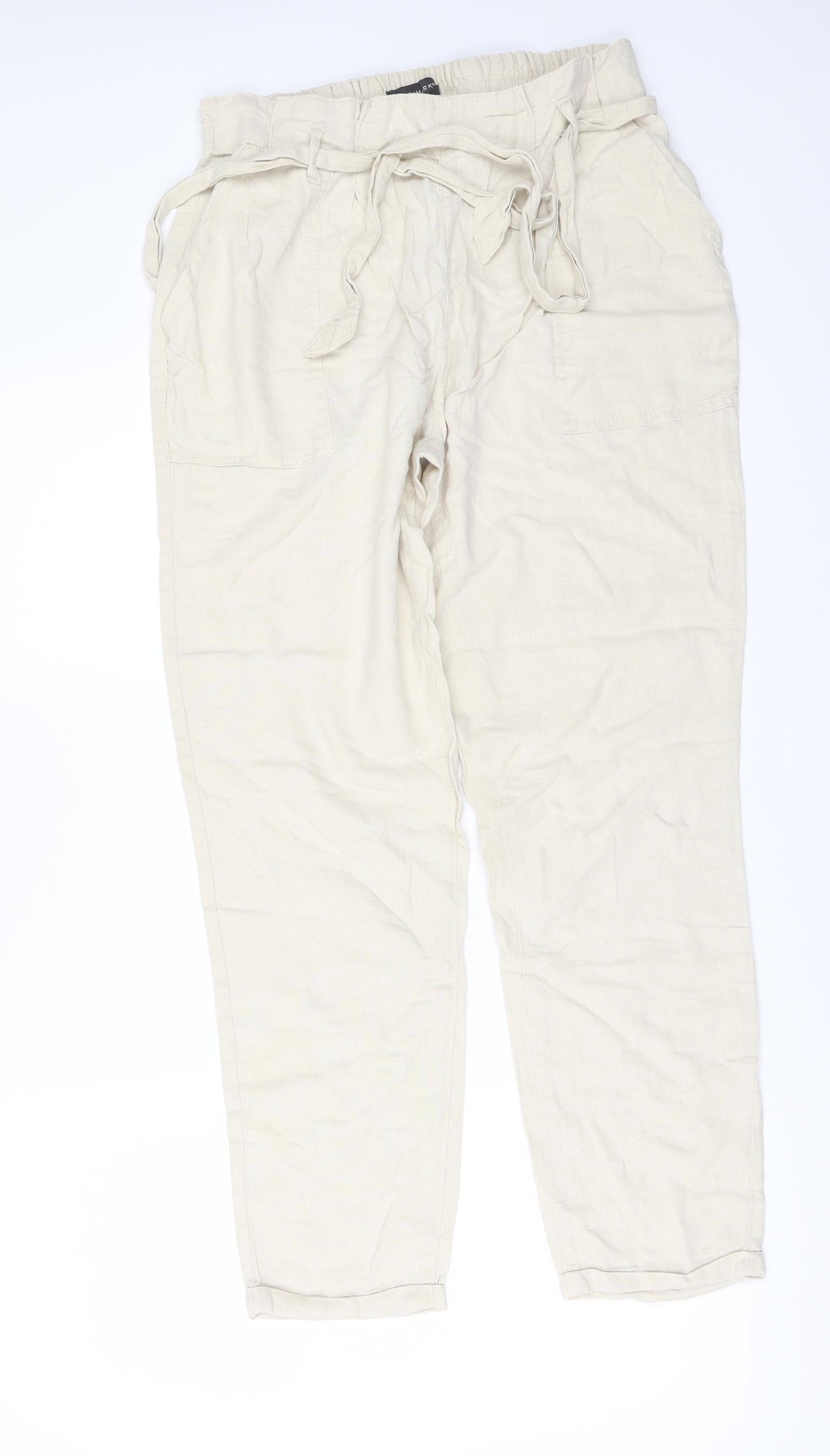 Primark Womens Beige   Trousers  Size 10 L27 in