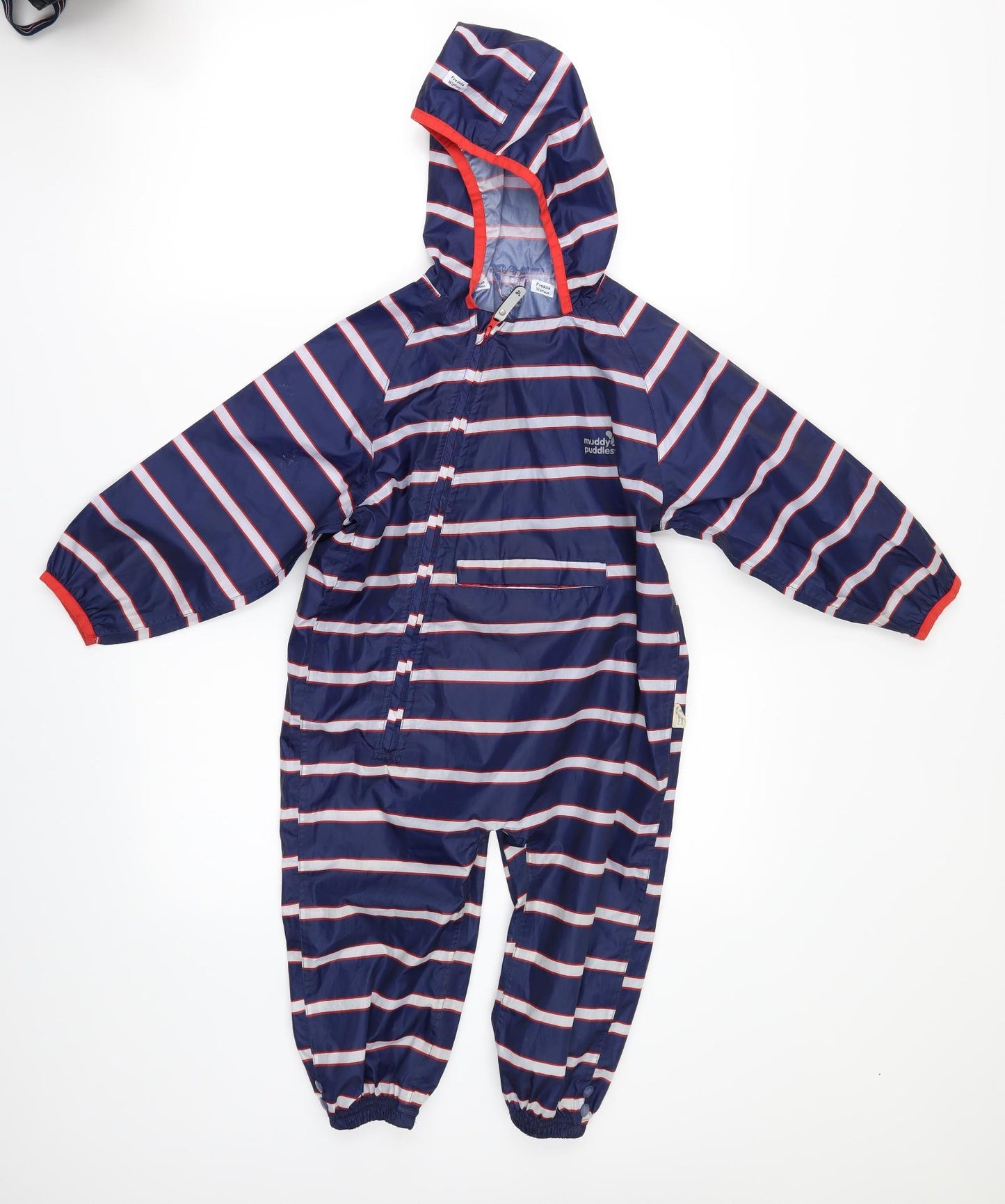 Muddy Puddles Boys Black Striped  Windbreaker Coatigan Size 18-24 Months