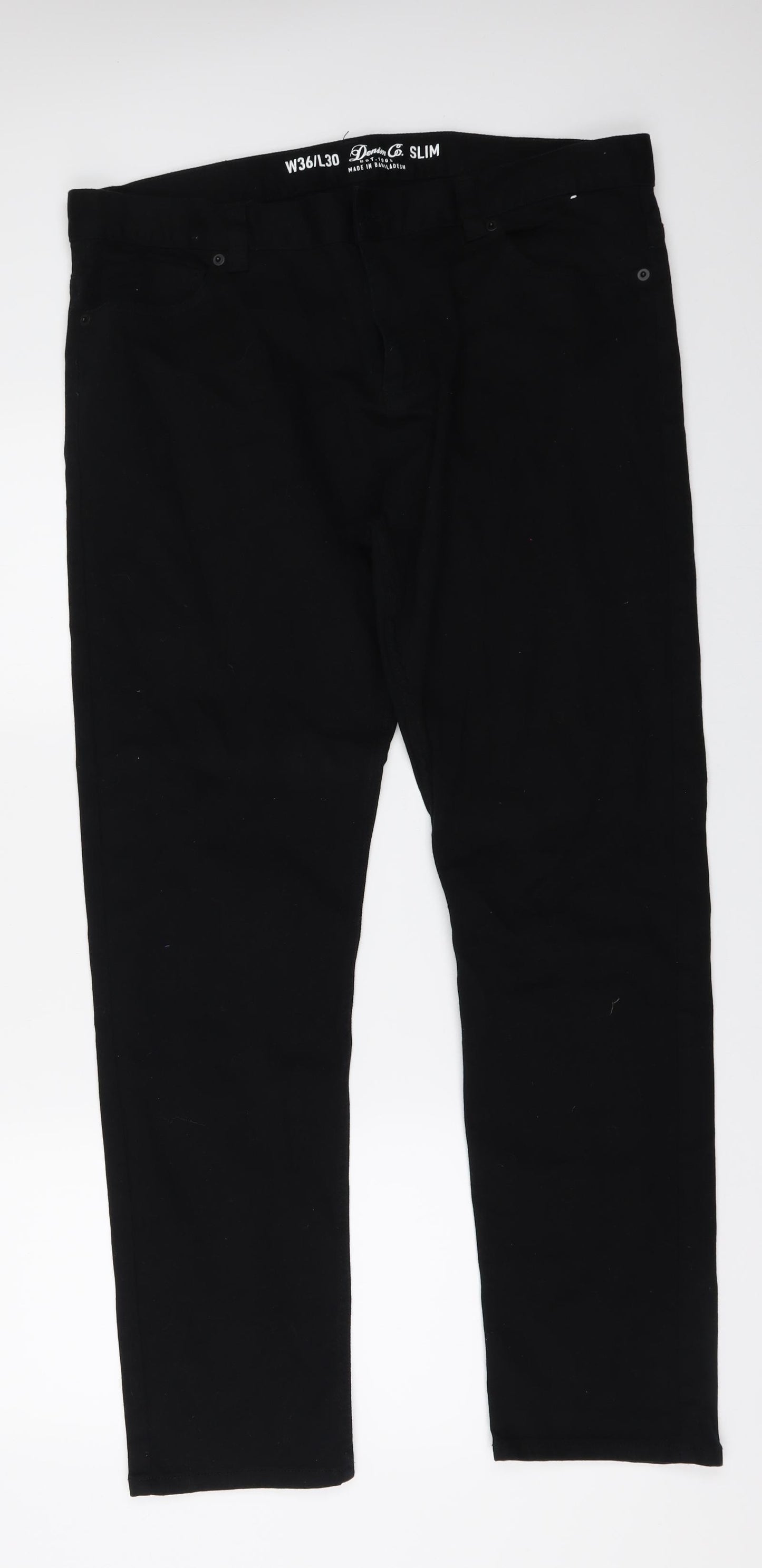 Denim & Co. Mens Black  Denim Straight Jeans Size 36 in L30 in