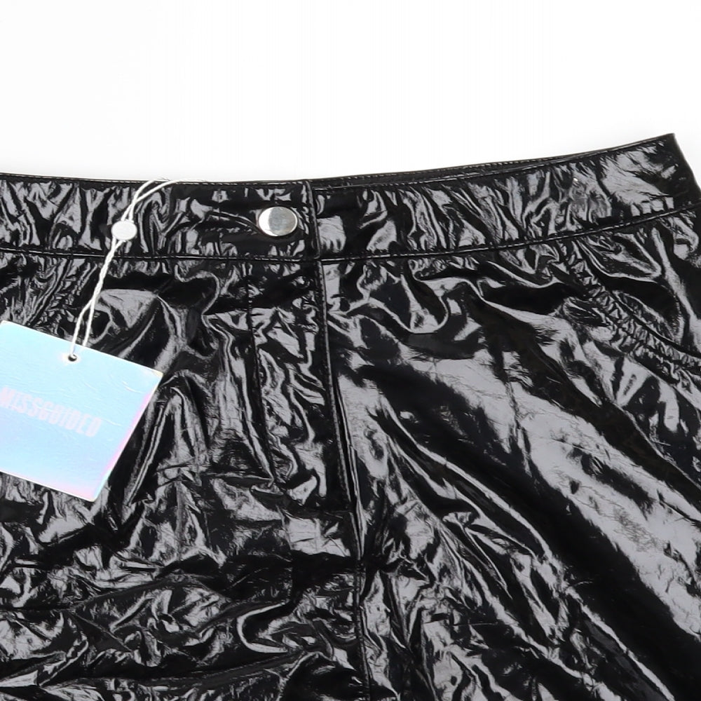 Missguided Womens Black   Mini Skirt Size 8  - PVC