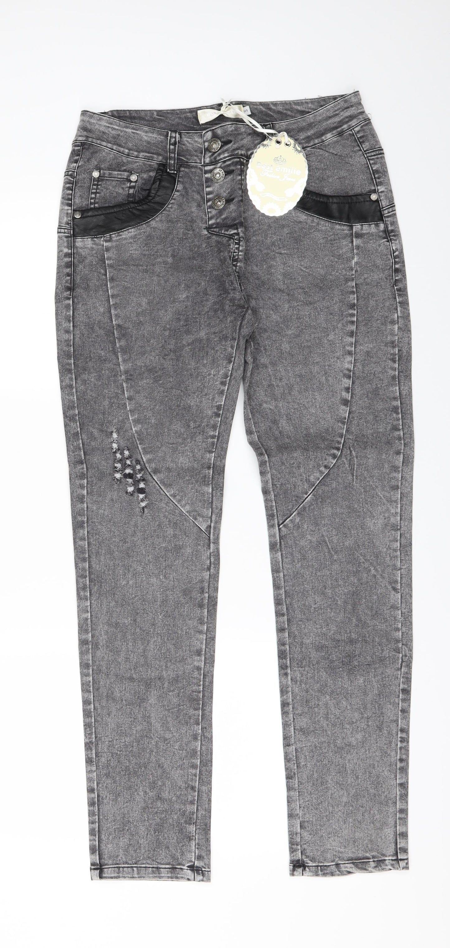 Best Emilie Womens Black  Denim Skinny Jeans Size S L29 in