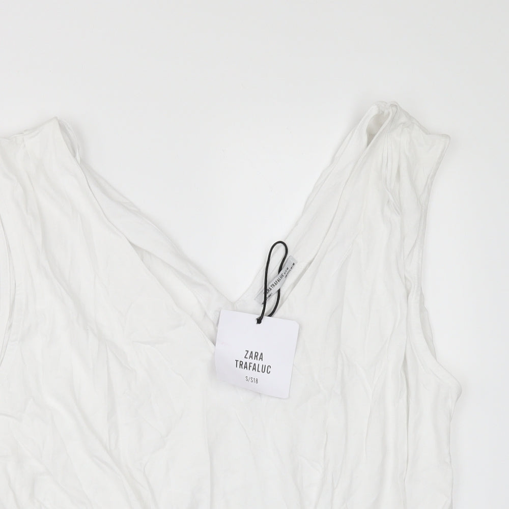 Zara Womens White   Tunic T-Shirt Size S